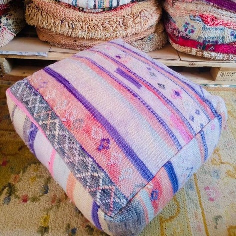 Selling: 100 Stuks Vintage Marokkaanse Kelim Vloer Poef, Ottoman