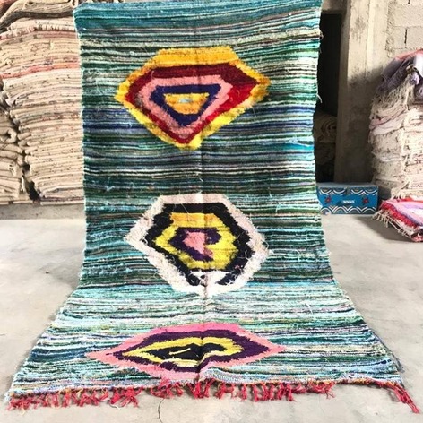 Selling: 90+ Boucherouite Rugs Moroccan Carpet Handmade 250 - 150 Cm