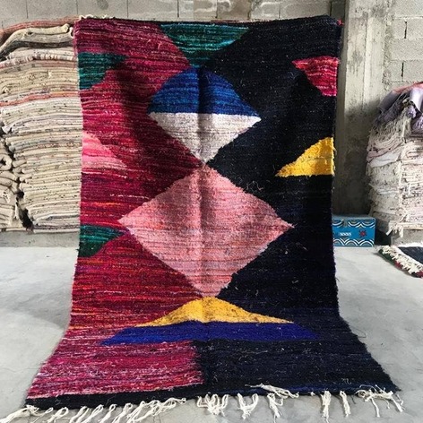 Selling: 90+ Boucherouite Rugs Moroccan Carpet Handmade 250 - 150 Cm