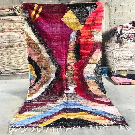 Selling: 90+ Boucherouite Rugs Moroccan Carpet Handmade 250 - 150 Cm