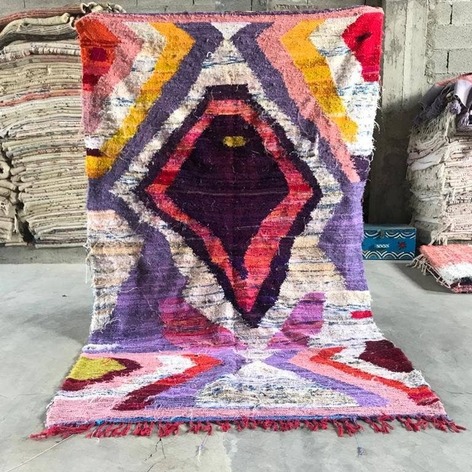 Selling: 90+ Boucherouite Rugs Moroccan Carpet Handmade 250 - 150 Cm