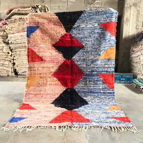 Selling: 90+ Boucherouite Rugs Moroccan Carpet Handmade 250 - 150 Cm