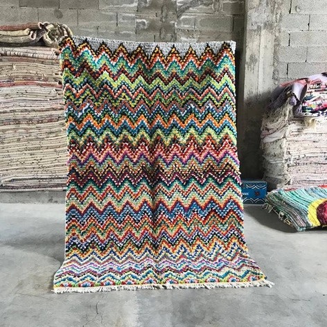 Selling: 90+ Boucherouite Rugs Moroccan Carpet Handmade 250 - 150 Cm