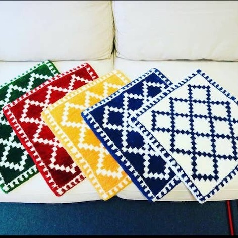 Selling: Handmade Exclusive Moroccan Mini Rug Cushion 45/45 Cm