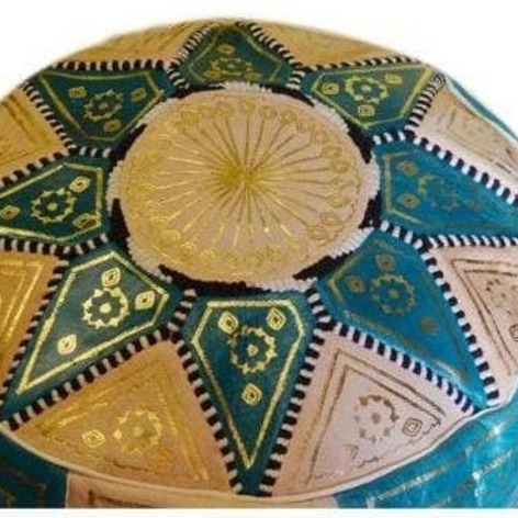 Selling: Handmade Moroccan Leather Pouf 50 X 30 Cm