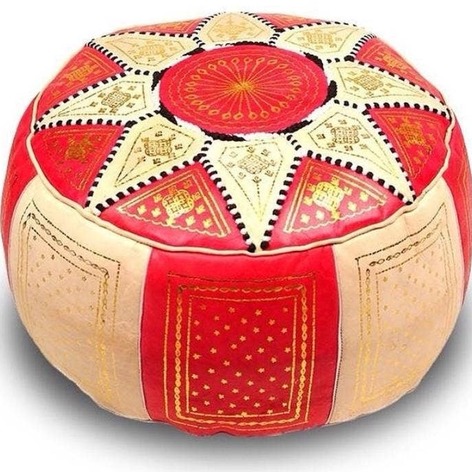 Selling: Handmade Moroccan Leather Pouf 50 X 30 Cm