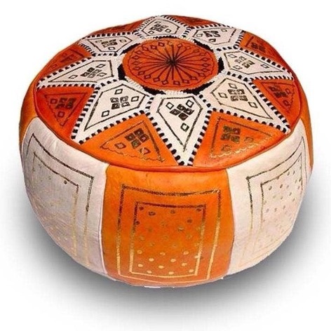 Selling: Handmade Moroccan Leather Pouf 50 X 30 Cm