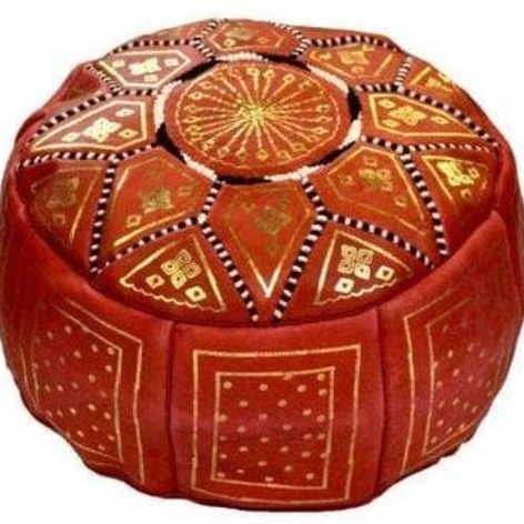 Selling: Handmade Moroccan Leather Pouf 50 X 30 Cm