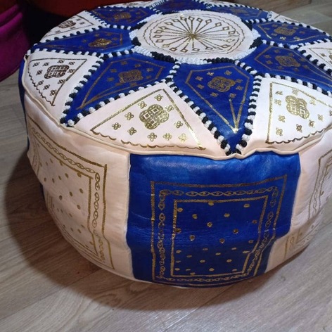Selling: Handmade Moroccan Leather Pouf 50 X 30 Cm