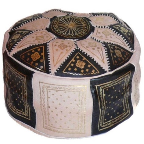 Selling: Handmade Moroccan Leather Pouf 50 X 30 Cm