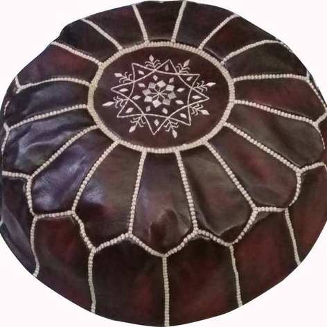 Selling: Handmade Moroccan Leather Poufs 50 X 30 Cm
