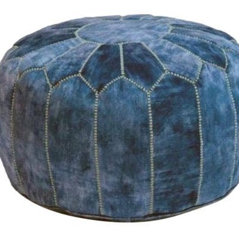 Selling: Handmade Moroccan Leather Silk Poufs 50 X 30 Cm