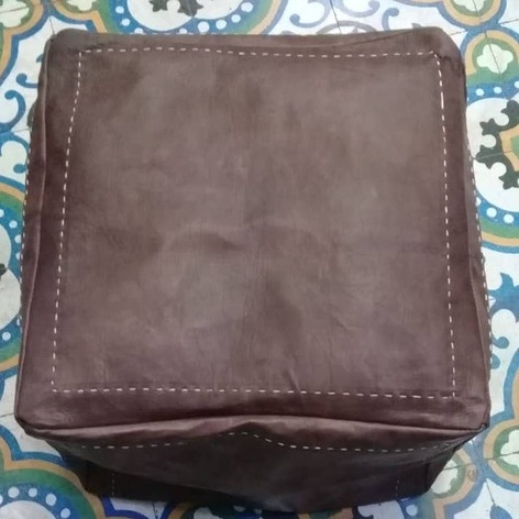 Selling: Handmade Moroccan Leather Square Poufs 50 X 35 Cm